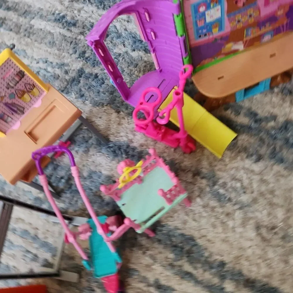 Barbie Brand 7 Piece Play Structures Lot GUC